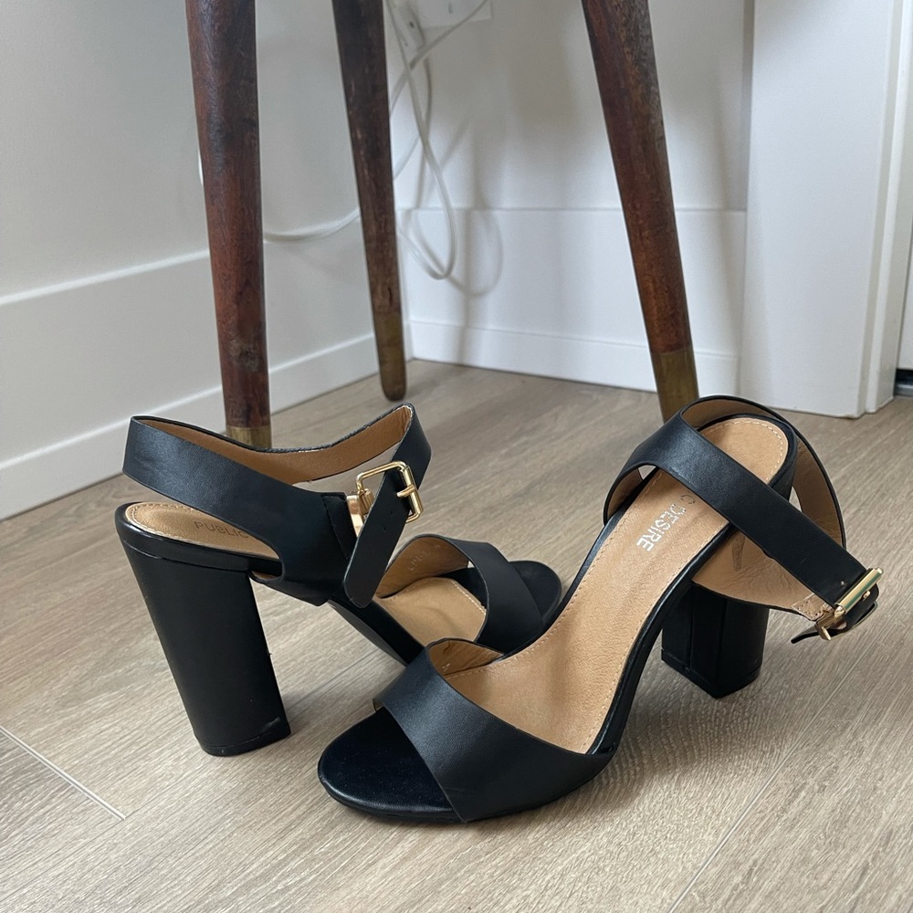 Public Desire Black Heeled Sandals